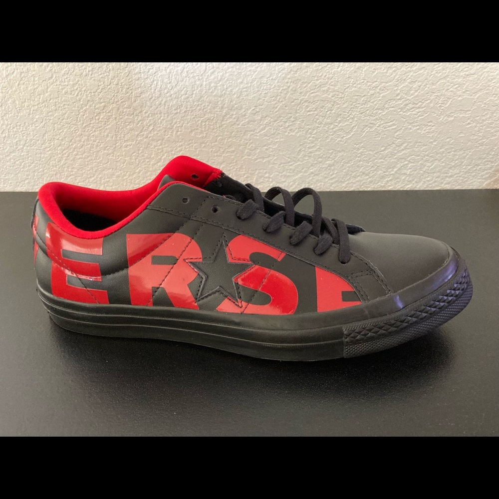 NEW MENS CONVERSE ONE STAR OX 160913C SZ 10  BLK RED SNEAKERS ATHLETIC SHOES - Picture 12 of 12